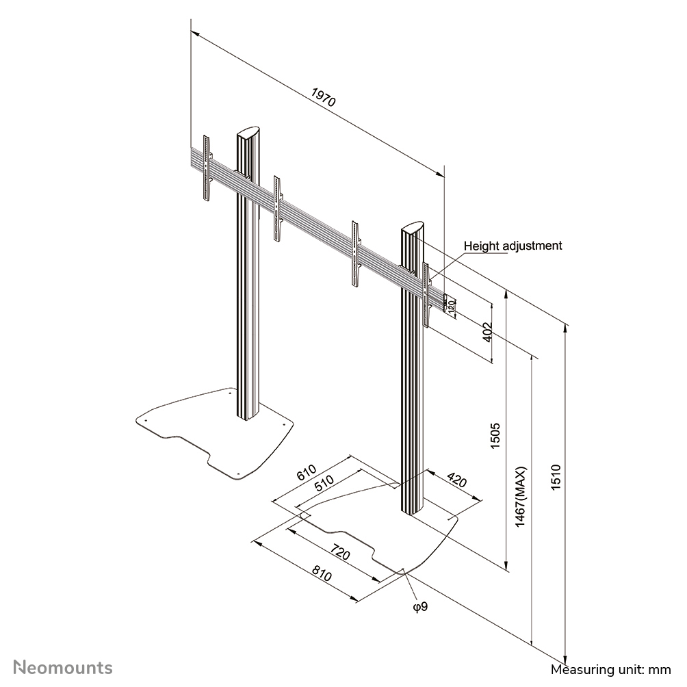 Neomounts NMPRO-S21 Videowall vloerstandaard 32-55"